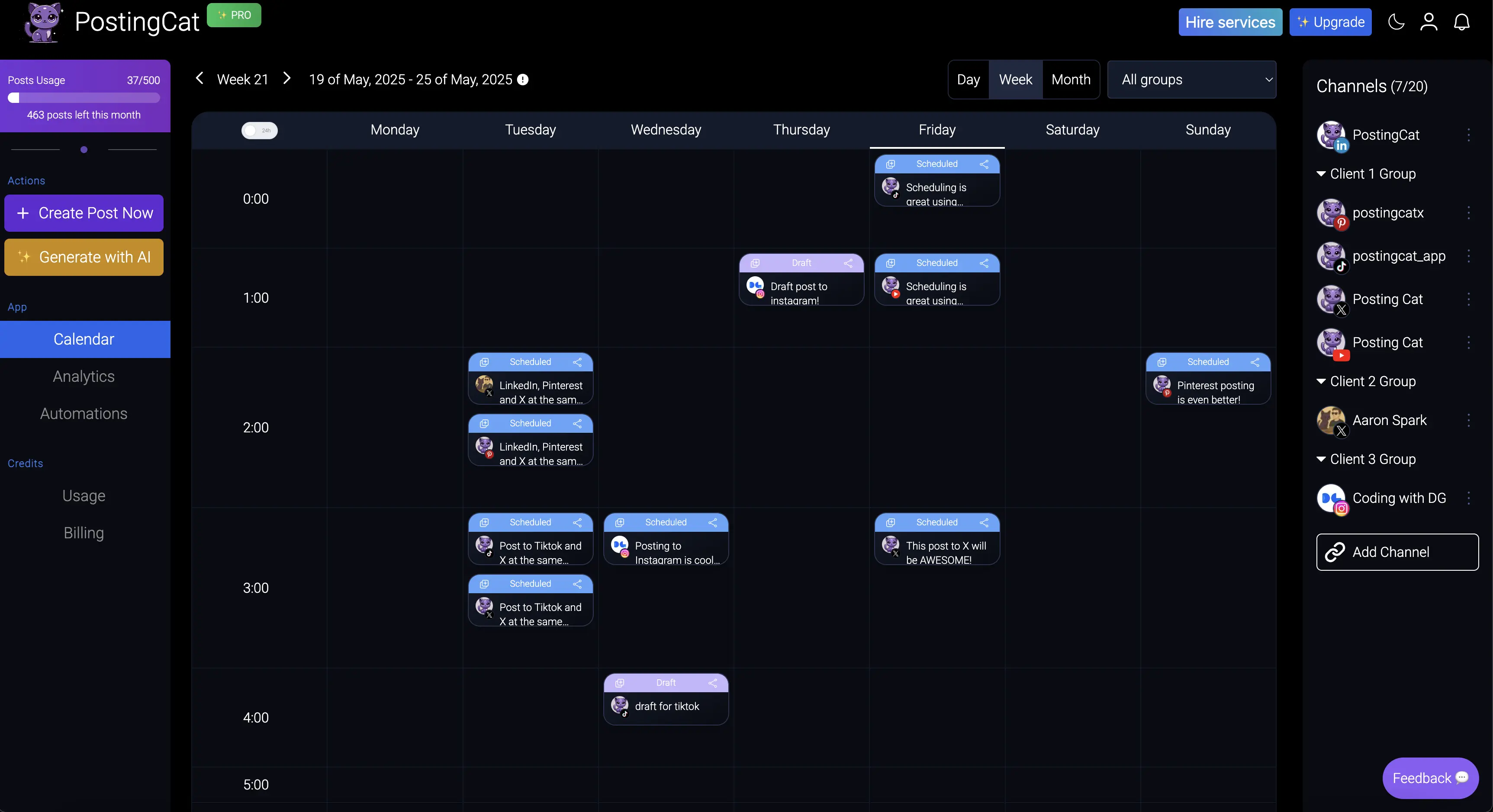 PostingCat automation illustration for social media managers